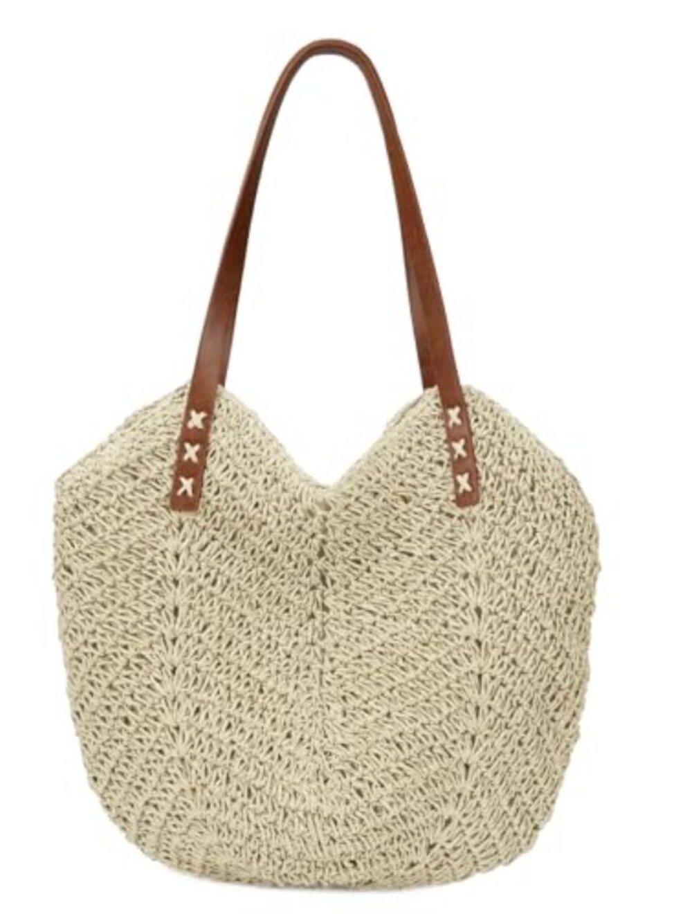 Large Straw Tote Bag Handmade Woven Beach Shoulder Bag Top Handle Purse